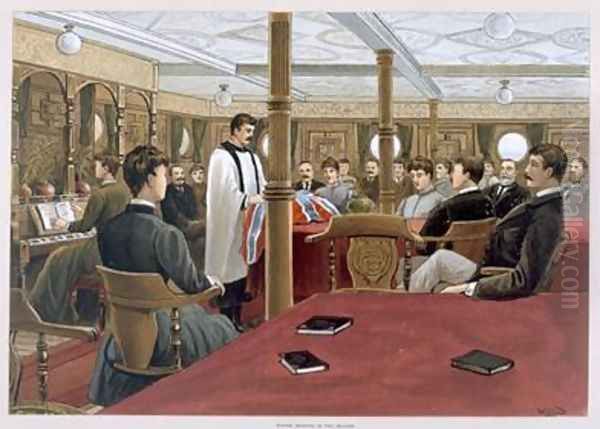 Sunday Morning Divine Service in the Saloon - view 1