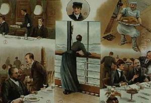 Down Channel the effects of seasickness on some of the passengers from P and O Pencillings 1890 Down Channel the effects of seasickness on some of the passengers from P and O Pencillings 1890