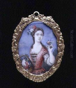Portrait miniature of an unknown lady as Flora