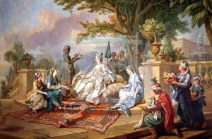 The Sultana Served by her Eunuchs by Charles-Amedee-Philippe van Loo