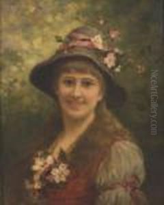 Jeune Femme Au Chapeau Fleuri by Eisman Semenowsky
