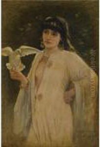 Girl Holding A Dove by Eisman Semenowsky