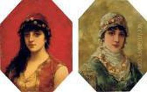 Portrait Of A Woman In A White 
Head Scarf; And Portrait Of A Woman In A Red Tunic With Gold Trim