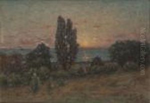 Landskap I Solnedgang by Per Ekstrom