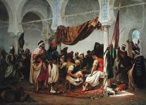 The Turkish Cafe by Charles Marie Lhuillier