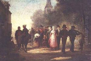 The Village Marriage 1872 by Charles Marie Lhuillier