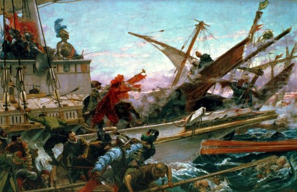 The Naval Battle of Lepanto waged by Don John of Austria - view 1
