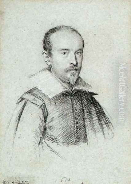 Portrait of Guido Reni 1614 by Ottavio Leoni