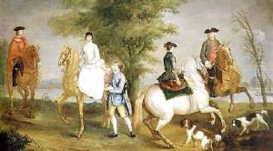 Family Hunting Party 1755 by Judith Lewis