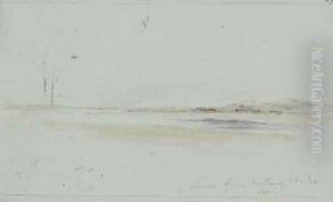 Sands from Duddon railway bridge by William James Linton