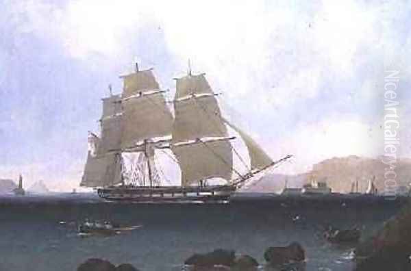 A Rigged Sloop of the White Squadron off Plymouth 1835 - view 1