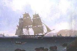 A Rigged Sloop of the White Squadron off Plymouth 1835