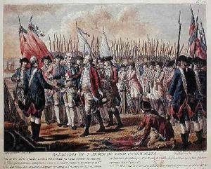 The Surrender of Yorktown by Jean Jacques Francois Le Barbier
