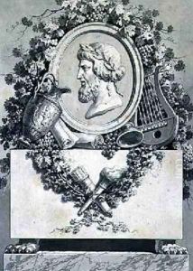 Frontispiece to the works of Anacreon by Jean Jacques Francois Le Barbier