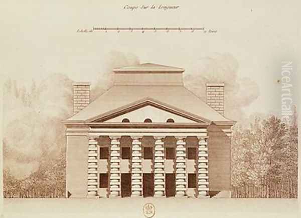Elevation of the house of the director of the salt works in the ideal city of Chaux - view 1