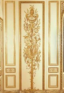Panelling detail with a trophy shield by Claude Nicolas Ledoux
