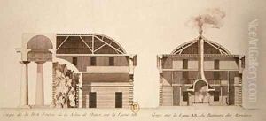 Cross-section of the entrance to salt works in the ideal city of Chaux by Claude Nicolas Ledoux