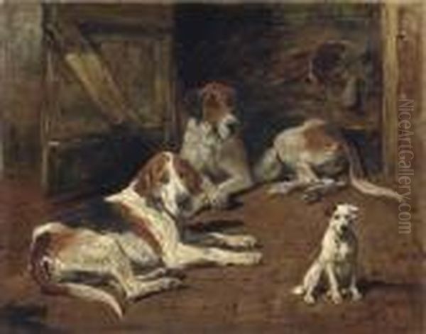 Fox Hounds And A Terrier - view 1