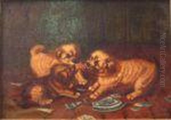 Threedogs Fighting Over Food - view 1