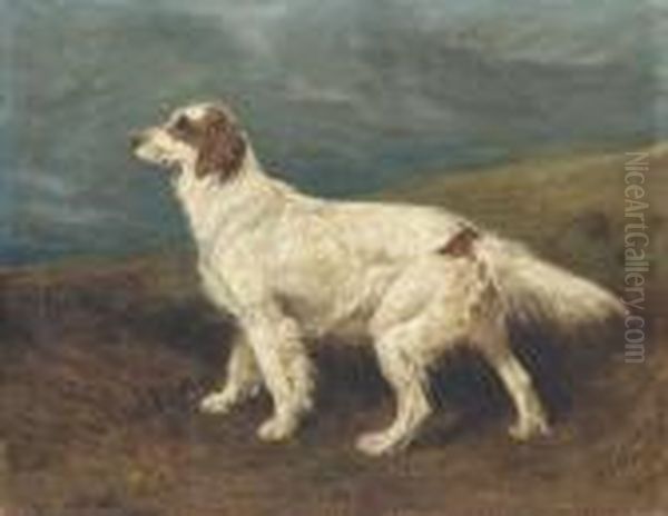 Dora, An English Setter In A Landscape - view 1