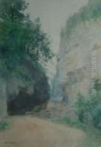 Chemin Et Maison Dans Une Gorge Chemin Et Maison Dans Une Gorge
