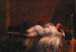 Jeune Femme Allongee Sur Un Sofa by Delphin Enjolras