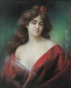 Portrait De Femme A La Robe Rouge Portrait De Femme A La Robe Rouge