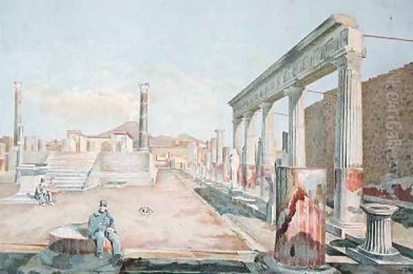 Warden Seated among the Ruins of Pompeii by Vincenzo Loria