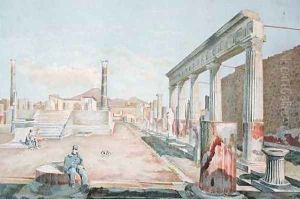 Warden Seated among the Ruins of Pompeii by Vincenzo Loria