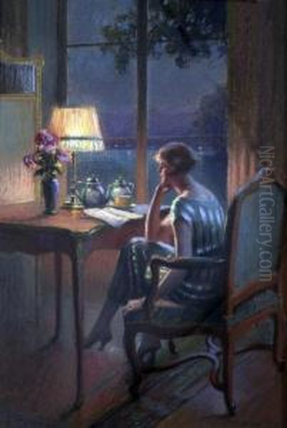 Reading By Lamplight - view 1