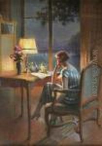 Femme Lisant, Le Soir by Delphin Enjolras