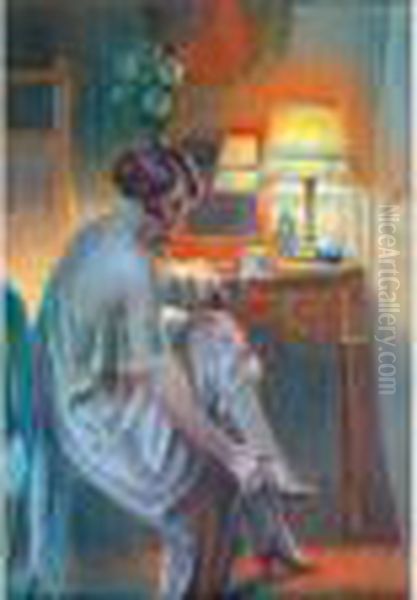 Jeune Fille A La Toilettesous La Lampe - view 1