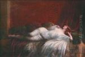 Jeune Femme Alanguie Sur Un Sofa by Delphin Enjolras