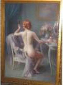 Nu A La Table De Toilette