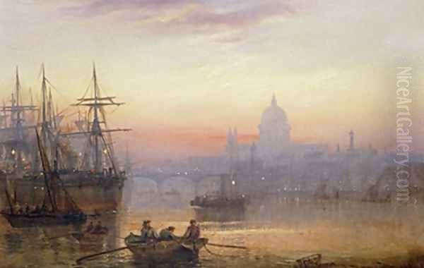 The Pool of London at Sundown - view 1