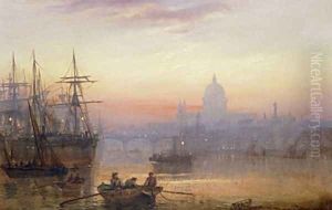 The Pool of London at Sundown by Charles John de Lacy