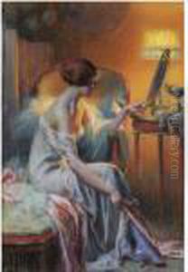 Jeune Femme Se Regardant Dans Un Miroir by Delphin Enjolras