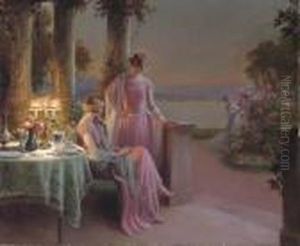Elegant Ladies Taking Tea by Delphin Enjolras