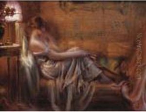 Reading By Lamp Light by Delphin Enjolras