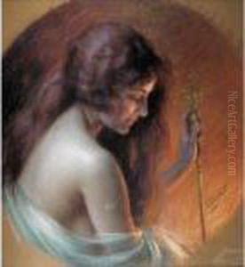 Female Figure Holding A Staff by Delphin Enjolras