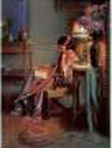 La Lecture A La Lampe by Delphin Enjolras