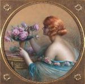 Jeune Femme Arrangeant Les Roses Jeune Femme Arrangeant Les Roses