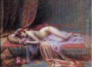 Nu Allonge Au Voile Rose by Delphin Enjolras