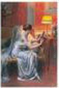 Jeune Fille Se Regardant Dans Un Miroir by Delphin Enjolras