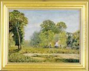 Summer Landscape With Houses by John Joseph Enneking