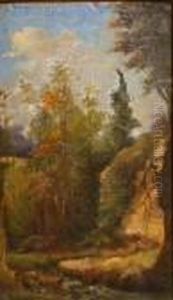 Landscape By Acreek, Possibly California by John Joseph Enneking