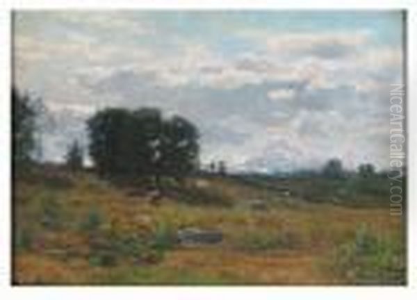 Landscape With Grazing Cows On Hillside - view 1