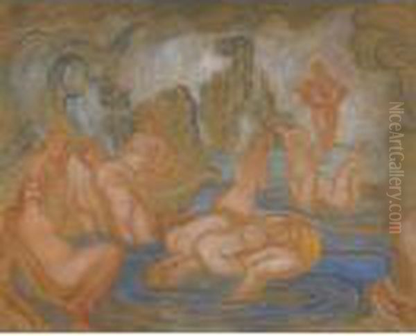 Les Baigneuses (lignes Courbes Et Ondulees) - view 1