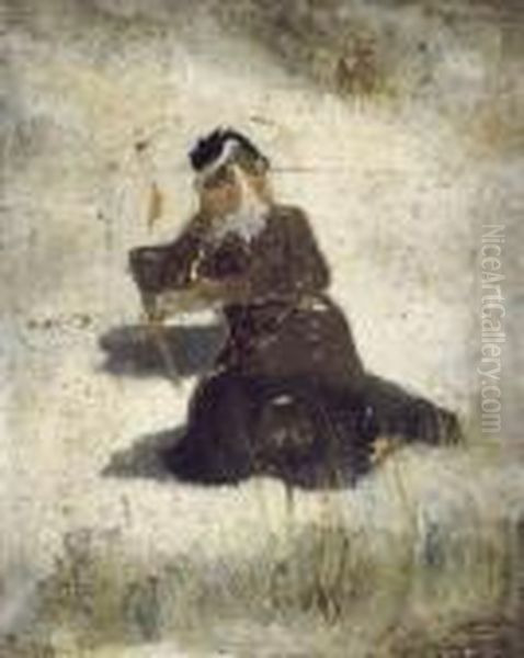 Ma Soeur Marie Ensor Couchee Dans Les Dunes - view 1
