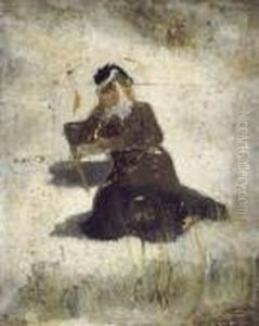 Ma Soeur Marie Ensor Couchee Dans Les Dunes by James Ensor